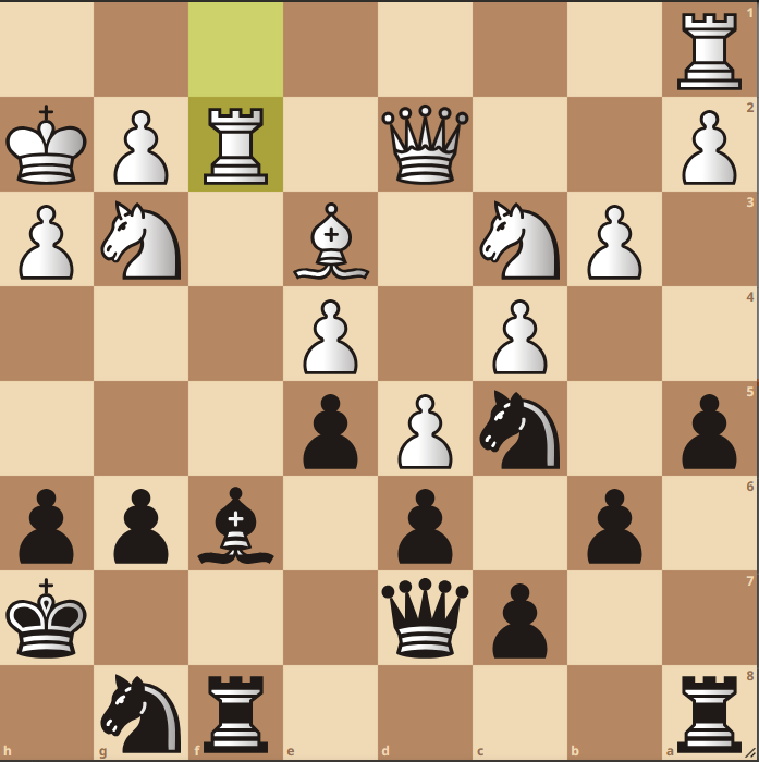 Schaakstelling vanuit zwart gezien, FEN r4rn1/2pq3k/1p1p1bpp/p1nPp3/2P1P3/1PN1B1NP/P2Q1RPK/R7 b - - 3 21